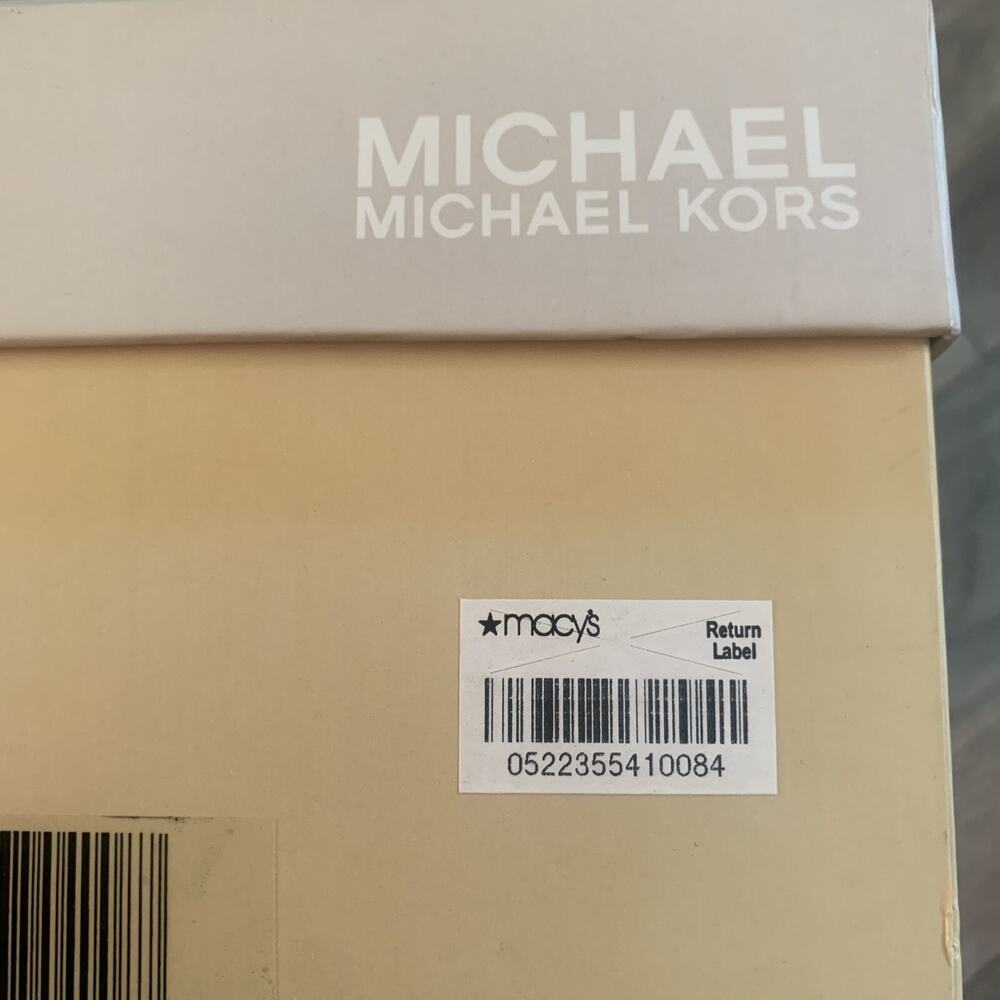 MICHAEL KORS ELENA CROSS STRAP BLACK SUEDE HEELS 8.5M- EUC -WORN ONCE! - Picture 14 of 14